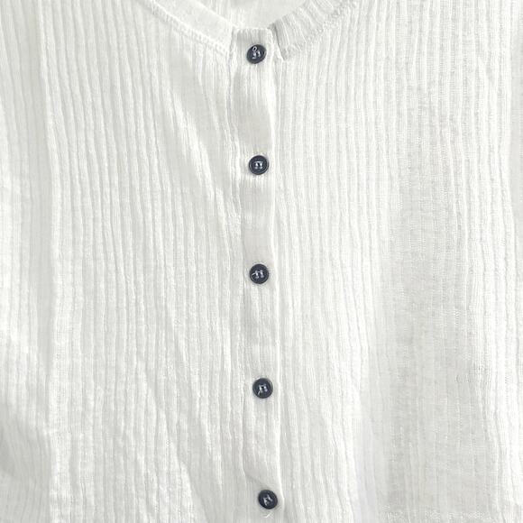 ❤️NWT❤️ Melrose and Market White Ribbed Button-Front Tank Top - Picture 4 of 9